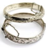 Two silver bangles. P&P Group 1 (£14+VAT for the first lot and £1+VAT for subsequent lots)