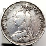 1889 Silver Double Florin of Queen Victoria. P&P Group 1 (£14+VAT for the first lot and £1+VAT for