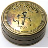 Brass boy scout compass, D: 5.5 cm. P&P Group 1 (£14+VAT for the first lot and £1+VAT for subsequent