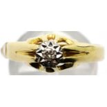 Gents 18ct gold diamond set ring, size U, 4.0g. P&P Group 1 (£14+VAT for the first lot and £1+VAT