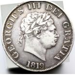 1819 Silver Half Crown of King George III. P&P Group 1 (£14+VAT for the first lot and £1+VAT for