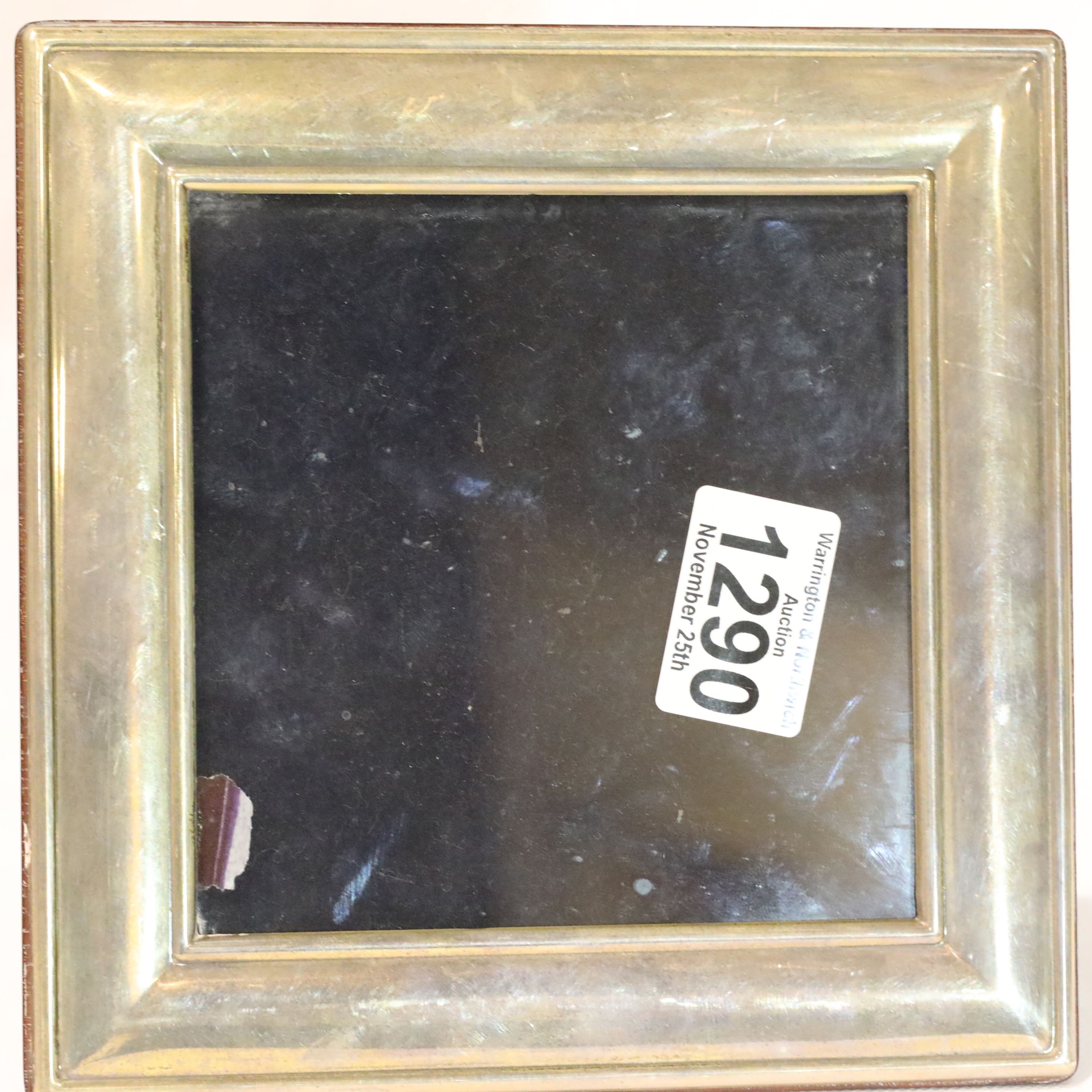 Hallmarked silver square photograph frame by Carrs, 19 x 19 cm. P&P Group 1 (£14+VAT for the first