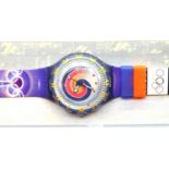Boxed Swatch wristwatch for the 1996 Atlanta Olympics. P&P Group 1 (£14+VAT for the first lot and £