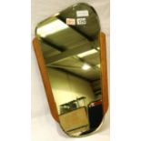 Vintage Clark-Eaton Scandinavian style copper backed teak framed mirror. Not available for in-