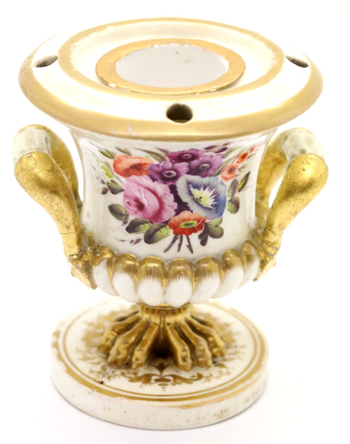 Royal Crown Derby floral decorated two handled inkwell. P&P Group 2 (£18+VAT for the first lot