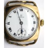 Gents vintage Omega tank style wristwatch head. P&P Group 1 (£14+VAT for the first lot and £1+VAT