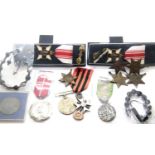 Rolex box with mixed items including military. P&P Group 1 (£14+VAT for the first lot and £1+VAT for