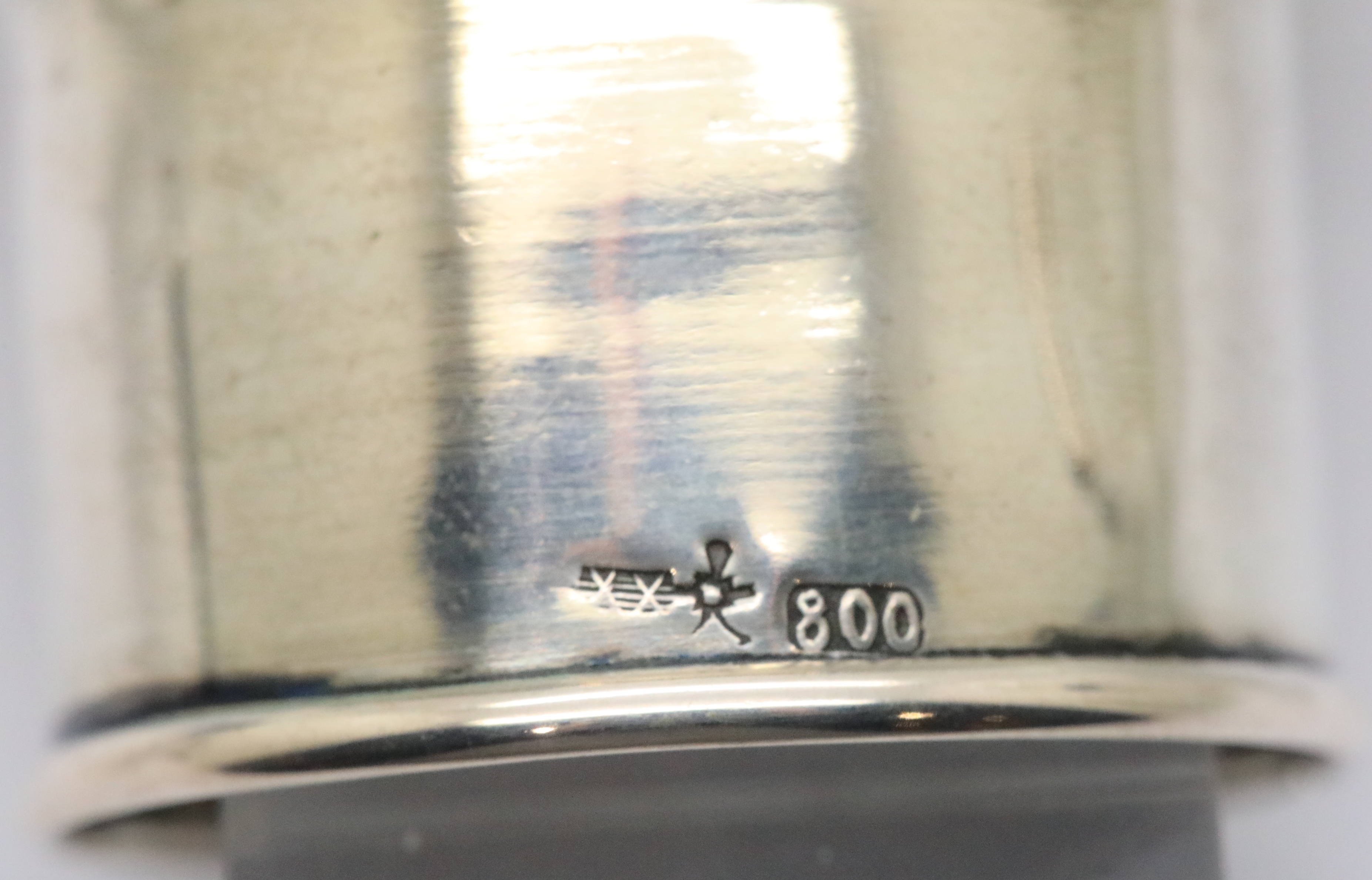 Cut glass dressing table jar with silver collar, hallmarked London 1920, H: 14 cm, Edwardian cut - Image 3 of 4