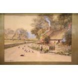 Gilt framed Victorian watercolour, signed Haroeld Grey, 36 x 28 cm. Not available for in-house P&P