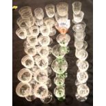 Collection of Edwardian drinking glasses. Not available for in-house P&P