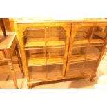 Mahogany two door glazed display cabinet. Not available for in-house P&P