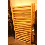 Unassembled child's cot and two mattresses (unchecked). Not available for in-house P&P