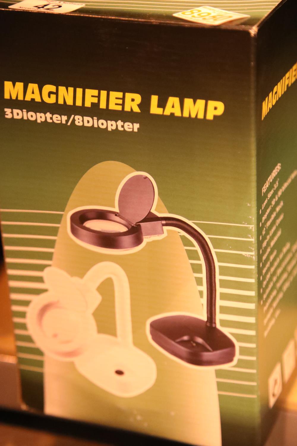 Magnifying lamp, new and unused. Not available for in-house P&P