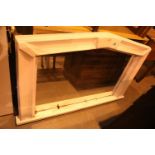 Large white moulded overmantle mirror. Not available for in-house P&P