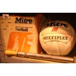 Mitre Multiplex size 4 white football, boxed with pump. Not available for in-house P&P