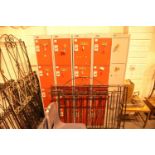 4 four section storage lockers with keysand one none matching. Not available for in-house P&P