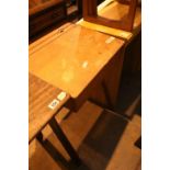 Child's lidded oak school desk with inkwell. Not available for in-house P&P