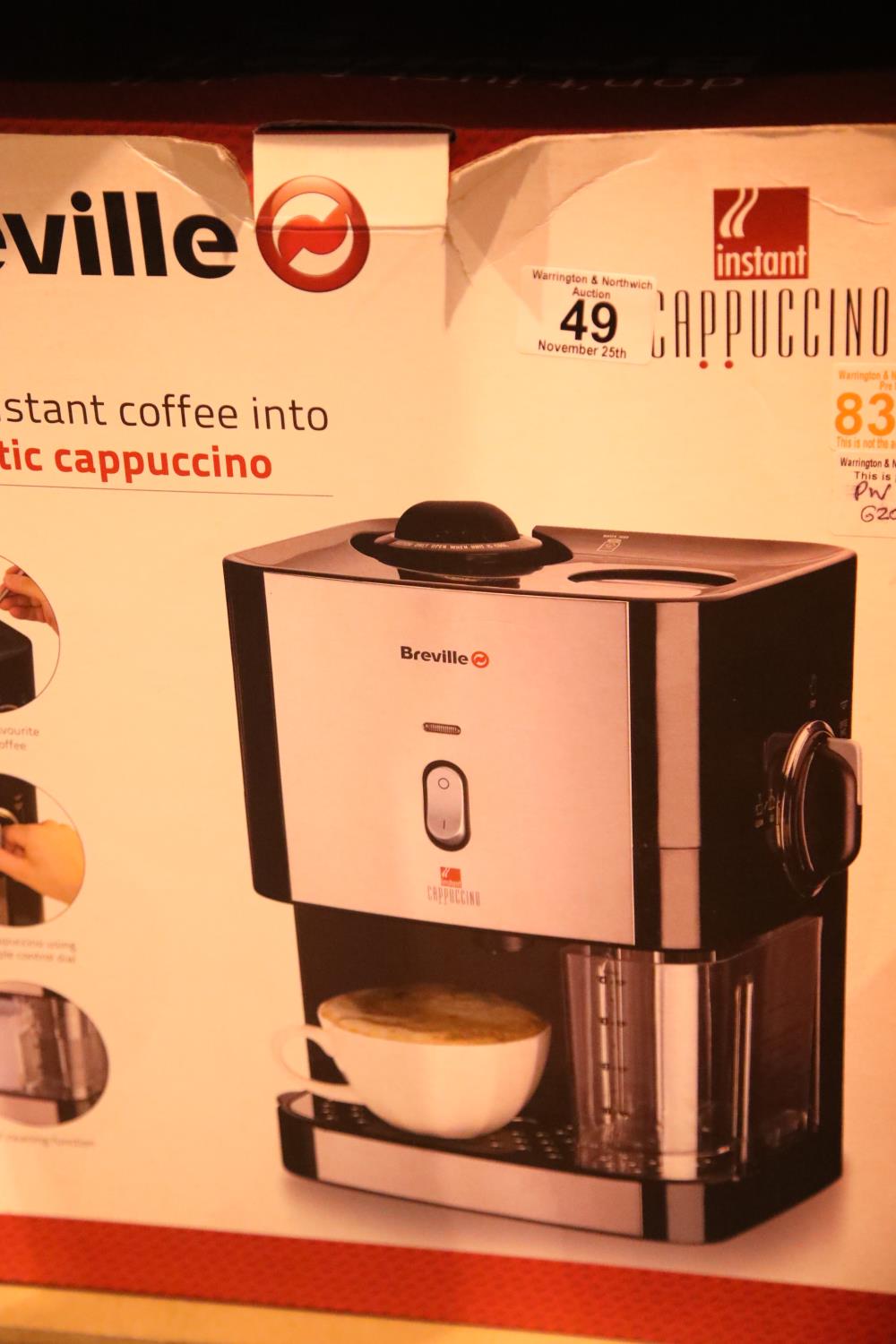 Breville instant cappuccino machine (still boxed). Not available for in-house P&P