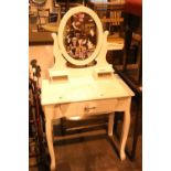 White painted child's mirrored dressing table. Not available for in-house P&P