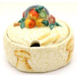Lidded Clarice Cliff Celtic Harvest pot, H: 9 cm. P&P Group 2 (£18+VAT for the first lot and £3+