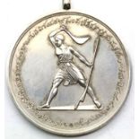 Victorian Coorg Rebellion 1837 silver type medal with suspension loop. P&P Group 1 (£14+VAT for