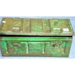 WWII period large green ammunition box, the lid stamped and dated 1942, .177 pellets and a UN