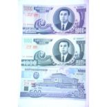 Three North Korea set of specimen notes. P&P Group 1 (£14+VAT for the first lot and £1+VAT for