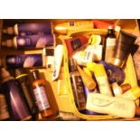 Tray of unused/part used cosmetic items. Not available for in-house P&P