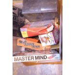 Box of assorted games, chess pieces, vintage mastermind etc. Not available for in-house P&P