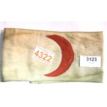 Turkish Ottoman Red Crescent armband, bearing Ottoman Empire stamp. P&P Group 1 (£14+VAT for the