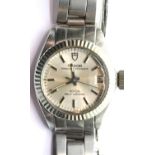 Ladies Rolex Tudor self winding steel cased wristwatch on a steel strap. P&P Group 1 (£14+VAT for