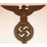 German WWII type cast metal flagpole finial, W: 18.5 cm. P&P Group 1 (£14+VAT for the first lot