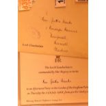 1968 invitation to a Buckingham Palace Garden Party, with envelope from the Lord Chamberlain. P&P