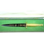 Royal Marines Sykes Fairburn type dagger, by FE & JR Hopkinson Ltd, with etched blade to both