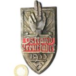 German Third Reich type pressed aluminium car plaque, 11.5 x 6 cm. P&P Group 1 (£14+VAT for the