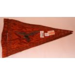 German WWII type Luftwaffe embroidered silk pennant in poor condition. P&P Group 1 (£14+VAT for