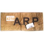 British WWII type ARP armband. P&P Group 1 (£14+VAT for the first lot and £1+VAT for subsequent