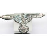 German WWII type SS eagle cap badge. P&P Group 1 (£14+VAT for the first lot and £1+VAT for