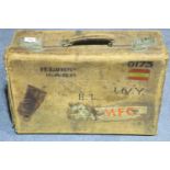 Leather suitcase, stamped H. Lumby RASC. P&P Group 3 (£25+VAT for the first lot and £5+VAT for