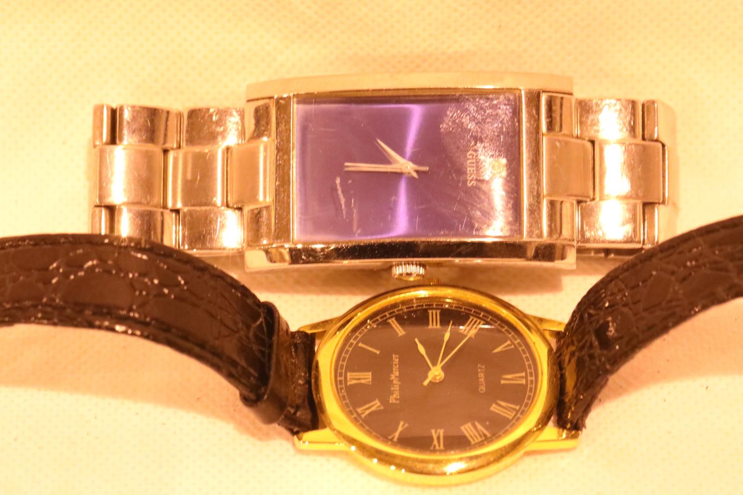 Two gents wristwatches, Guess and Mercier. P&P Group 1 (£14+VAT for the first lot and £1+VAT for