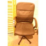 Leather effect office chair. Not available for in-house P&P
