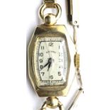 Ladies 9ct gold cased Rotary wristwatch on an unmarked yellow metal bracelet, 12.7g. P&P Group 1 (£