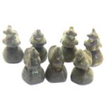 Seven Victorian bronze Thai or Chinese opium weights in the form of birds and animals. P&P Group