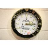 Dealers point of sale wall clock, Oyster perpetual, smooth sweeping second hand, gold and black