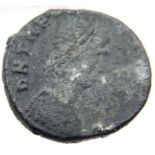 AE4 Bronze Roman coin of Theodosius with Christogram to reverse. P&P Group 1 (£14+VAT for the