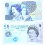 Two £5 note Jubilee game numbers. P&P Group 1 (£14+VAT for the first lot and £1+VAT for subsequent