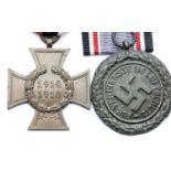 German WWII type Honour cross and a 1938 Luftschutz medal. P&P Group 1 (£14+VAT for the first lot