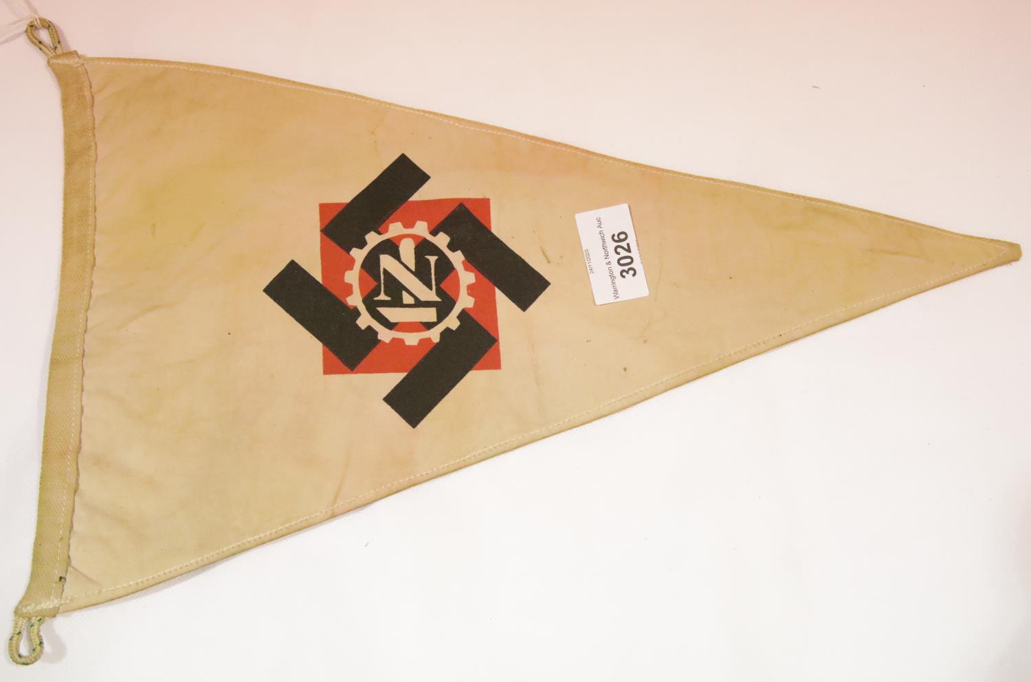 German WWII type TENO pennant, L: 37 cm. P&P Group 1 (£14+VAT for the first lot and £1+VAT for