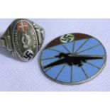 German WWII type enamelled silver Norwegian Pact signet ring, shank cut, maker marked K.Laakso,