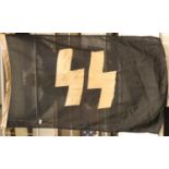 German WWII type SS flag, 150 x 90 cm. P&P Group 1 (£14+VAT for the first lot and £1+VAT for